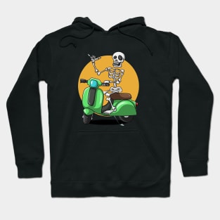 motorbike rider skull vespa Hoodie